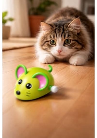 Busstier Kurmalı Fare Oyuncak Kedi Köpekler İçin Çok Renkli Hareketli Zeka Geliştirici Pilsiz İnteraktif Evcil Hayvan Oyuncağı