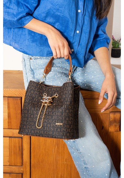 Just Polo Kahve Kadın El Ve Omuz Çantası Jpm2065 Ebat:22x23x11 Cm Kahverengi Taba
