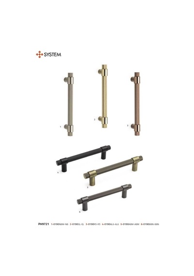 System 9721 Çekme Kapı Kolu Siyah Kol 190mm Ph9721 0190 Al6-al6