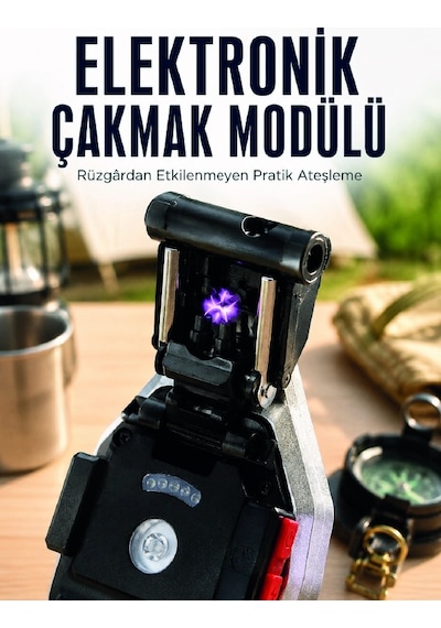 Şarjlı Çalışan El Feneri Elektronik Çakmak Emniyet Kemeri Kesici Ve Tornavida Uçlu Çok Renkli