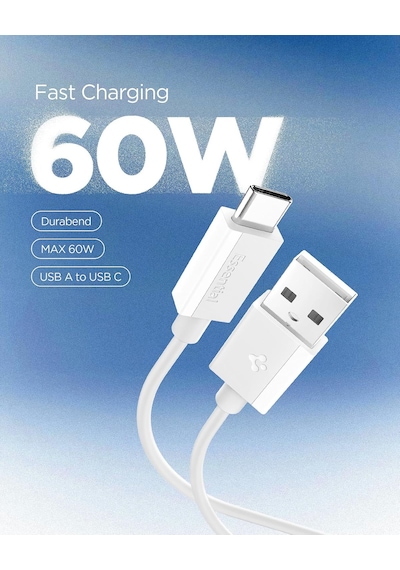 Usb-a To Usb-c 2 Metre Kablo 60w Güç/hızlı Şarj / 480 Mbps Data Aktarım Hızı Type-c Ekstra Dayanıklı Beyaz - Aca08716