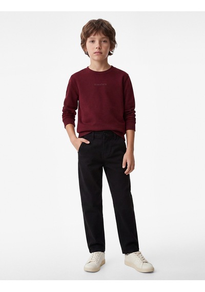 Koton Pamuklu Cep Detaylı Gabardin Chino Pantolon Siyah 7wkb40018tw