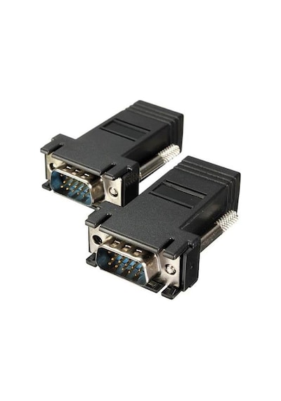 Pm-6859 Vga To Rj45 Cat5/cat6/cat7 Mini Extender Uzatıcı Adaptör Beyaz - Çok Renkli