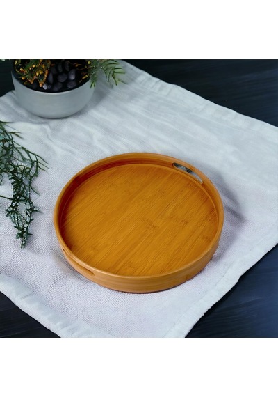 Yuvarlak Bambu Tepsi 35cm, Daire Sunum