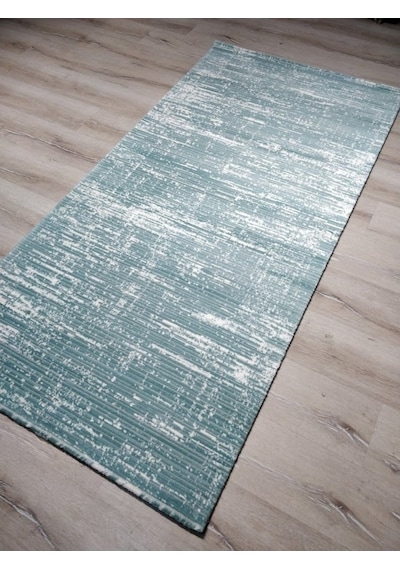 Tiffany Halı Rüzgar Rgr01T Turkuaz 100Cm Eninde Kesme Yolluk Halı