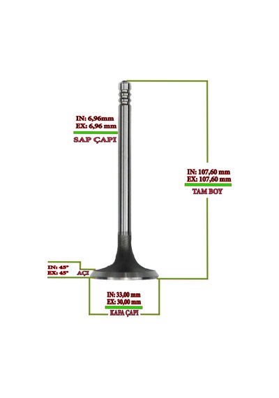 SUBAP INEX STD TAKIM DMAX EURO4 16V 4JJ1-T 4JK1-T SPR-3505PSPR-35