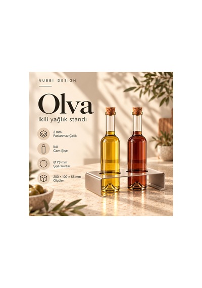 Olva Paslanmaz Çelik İkili Yağlık Seti Cam Şişeli Modern Tasarım Minimalist Zeytinyağı Ve Sirkelik Standı Gri - 935569786 Gri Olva Paslanmaz Çelik İkili Yağlık Seti Cam Şişeli Modern Tasarım Minimalist Zeytinyağı Ve Sirkelik Standı Gri - 935569786 Gri