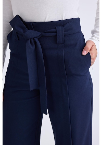 Vitrin Yüksek Bel Beli Kemerli Pantolon Lacivert