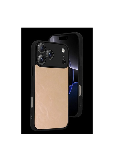 Apple iPhone Uyumlu - 17 Pro Aras Deri Kapak - Pudra