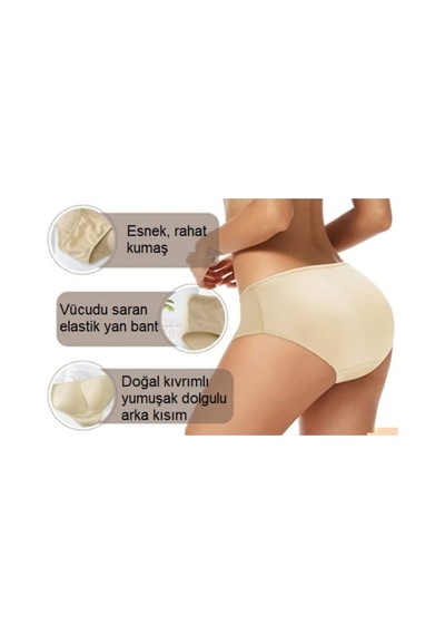 Jasmin'S Pop Up Popo Kaldırıcı Silikonlu  Ten Kadın Külot Ten Rengi