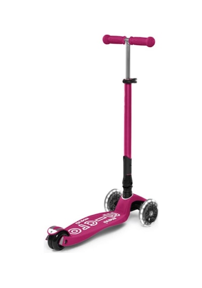 Micro Maxi Deluxe Foldable 3 Tekerlekli Scooter LED Fuşya