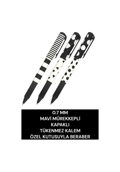 0.7 Mm Mavi Mürekkepli Kapaklı Tükenmez Kalem Özel Kutusuyla Beraber Siyah