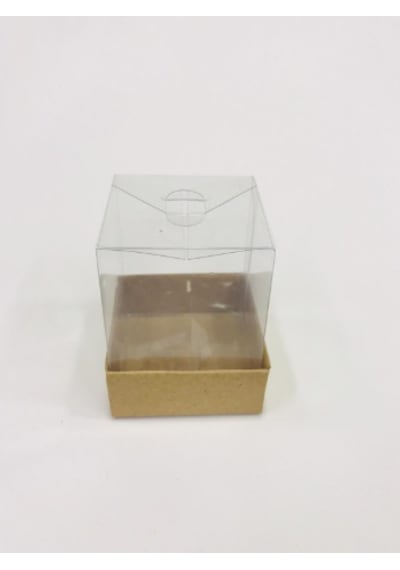 Kraft Sabun Kokulu Taş Mum Asetat Kutusu 5x5x8 Cm 10 Adet