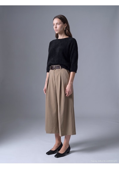 Dilvin 72796 Kemerli Culotte Pantolon-bej