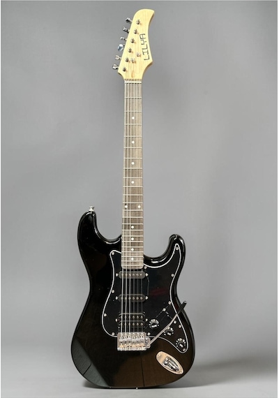 Elektro Gitar Hss Manyetik Black Picguard 4/4 Kılıf Kablo Pena Askı Hediyeli