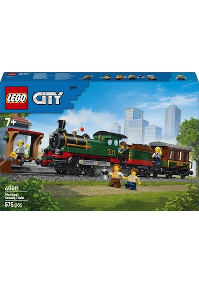LEGO® City Klasik Buharlı Tren 60511 - 7 Yaş ve Üzeri Çocuklar İçin Yaratıcı Oyuncak Yapım Seti (575 Parça)