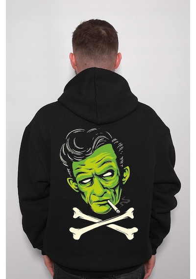 Johnny Cash Frankenstein Psycho Sweatshirt Unisex Kapüşonlu Hoodie 001