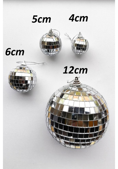 Yılbaşı Çam Ağacı Süsü Aynalı Disko Topu 5 Cm 6 Lı 1 Set