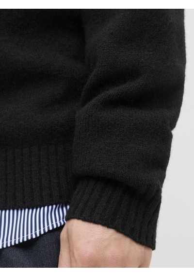 Jack&jones Erkek Relaxed Fit V Yırtmaçlı Yaka Triko Kazak - Soho - 12279214 Siyah
