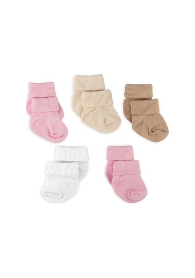 Novibaby 5'li Bambu Yenidoğan Bebek Çorap I Sweet I 0-6 ay "Karışık Renkli"