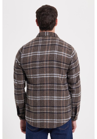 Tudors Erkek Slim Fit Dar Kesim Kareli Kışlık Oduncu Gömlek-42323 Kahverengi Tudors Erkek Slim Fit Dar Kesim Kareli Kışlık Oduncu Gömlek-42323 Kahverengi