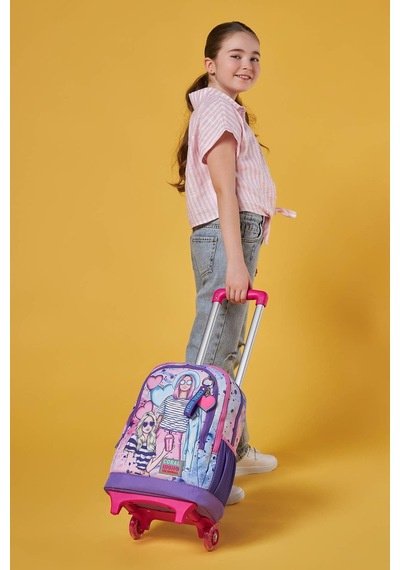 Coral High Işıklı Tekerlekli Pembe Mor Fashion Girl Çekçek Okul Çantası - Kız Çocuk