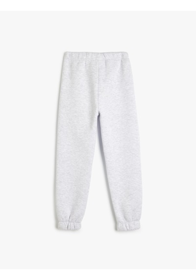 Koton Beli Lastikli Basic Jogger Eşofman Altı Kar Melanj 5wkg40329ak Gri Melanj