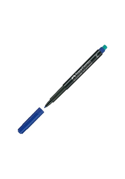 Faber-castell Permanent Asetat Ve Cam Kalemi M Uç 1.0 Mm Mavi - 10 Adet Toptan Paket
