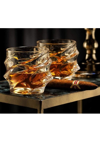 Premium Kristal Viski Bardakları 6'li Set, Büyük Kurşunsuz Kristal Cam, Tadım Bardakları Scotch Bardakları, Eski Diğer