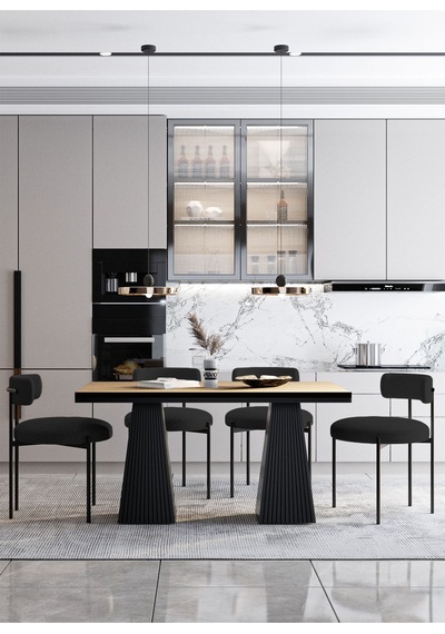 Avvio Frame Lake Mdf Ayak Teddy Sandalye 80x120 Yemek Masası Mutfak Masası 4 Kişilik Masa Sandalye Takım Akça