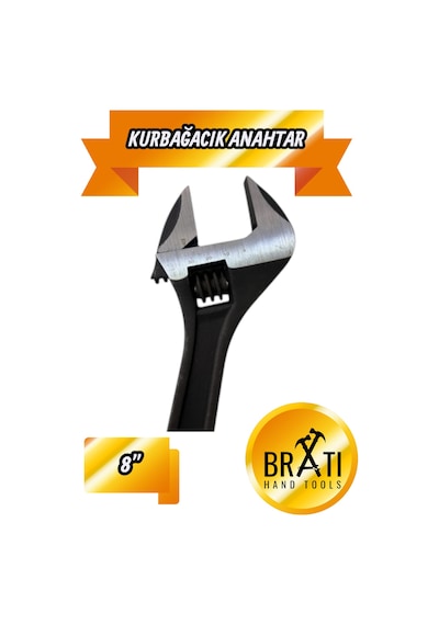 8 No Kurbağacık İngiliz Anahtarı Ayarlı Anahtar 8''