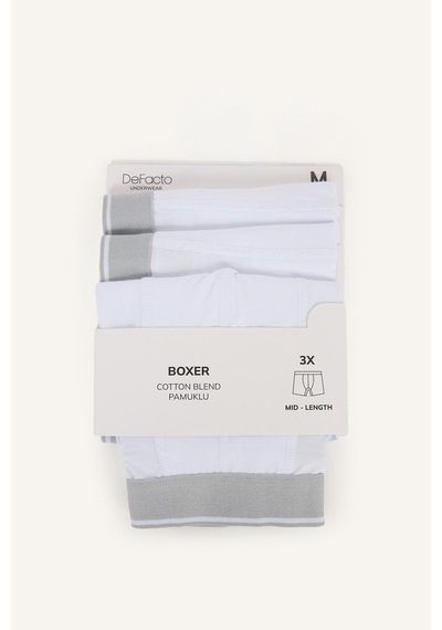 Defacto Regular Fıt 3lü Boxer G8561ax26auwt34 Beyaz-wt34