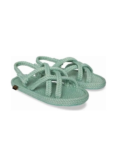 Bodrum Kauçuk Tabanlı Çocuk Halat Sandalet - Mint Yeşil