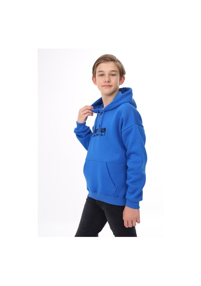 Toontoy Kids Toontoy Erkek Çocuk Oversize Kapüşonlu Cepli Düşük Omuz Baskılı Sweatshirt - 2 İplik Saks Toontoy Kids Toontoy Erkek Çocuk Oversize Kapüşonlu Cepli Düşük Omuz Baskılı Sweatshirt - 2 İplik Saks