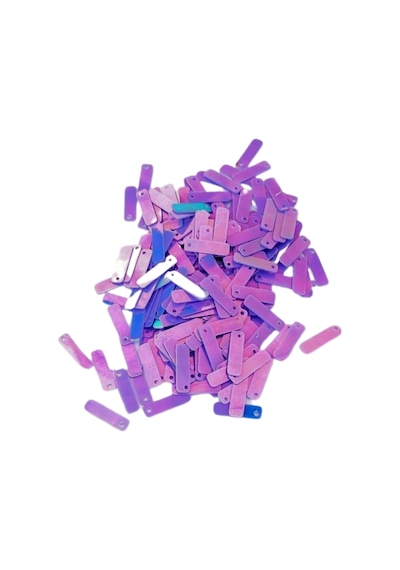 Mor 15 X 5 Mm Dantel Oya Yazma Halhal Abiye Lazer Kesim Pul 1000 Adet / 40 Gram