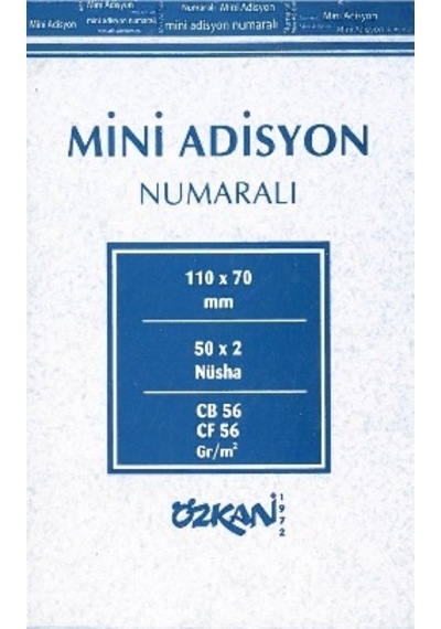 Mini Adisyon Numaralı 1.Hamur 50X2 Otokopili 10’Lu Paket Özkan