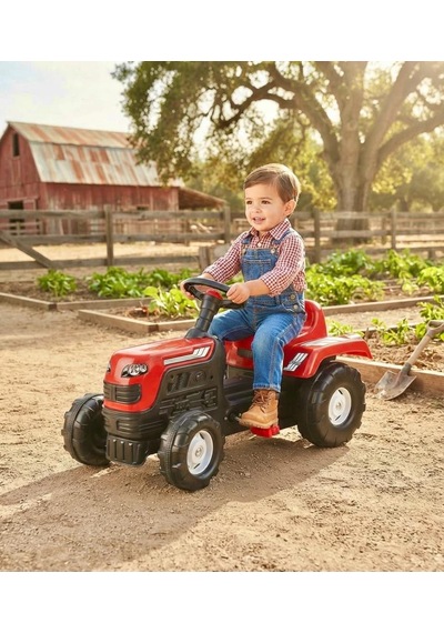 Minik Çiftçiler İçin Eğlence: Ranchero Pedallı Kırmızı Traktör İle Eğlence Zamanı 81 Cm