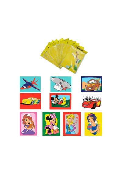 Disney Karma, 10 Adet Büyük Boy A4, Kız-erkek Çocuk Kum Boyama Kartı Seti-red Castle Kb-d-101