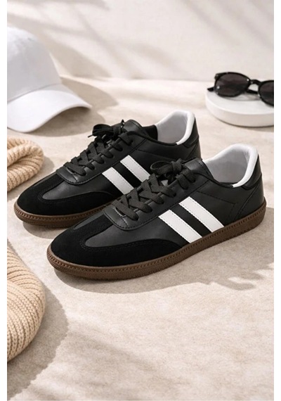 Mcaserıng Unisex Kadın Erkek Spor Ayakkabı Sneaker Beyaz Siyah