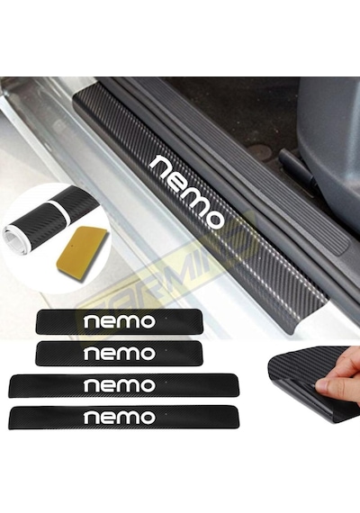 Citroen Nemo Karbon Kapı Eşiği Sticker (4 Adet)