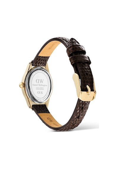 Daniel Wellington Ophelia Mini Dark Brown Lizard White Guilloche Gold Dw00600891 Erkek Kol Saati Altın