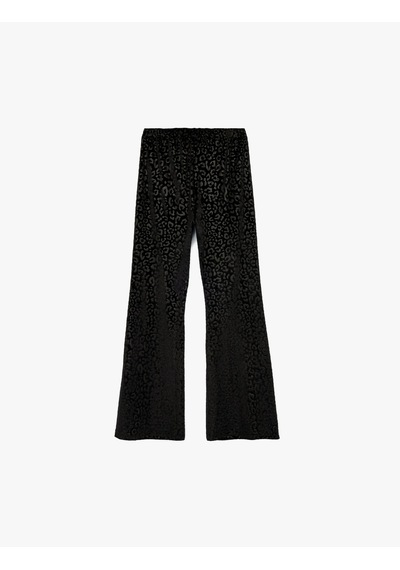 Koton Leopar Desenli Geniş Paça Yılbaşı Pantolon Siyah 6wkg40215ak Siyah
