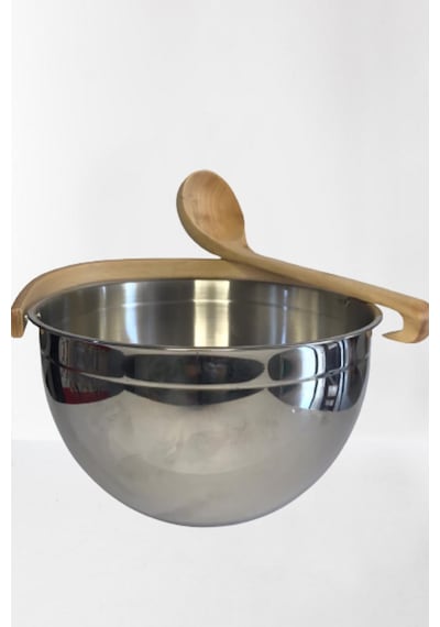 Metal Paslanmaz Sauna Kova Ve Kepçesi Krom