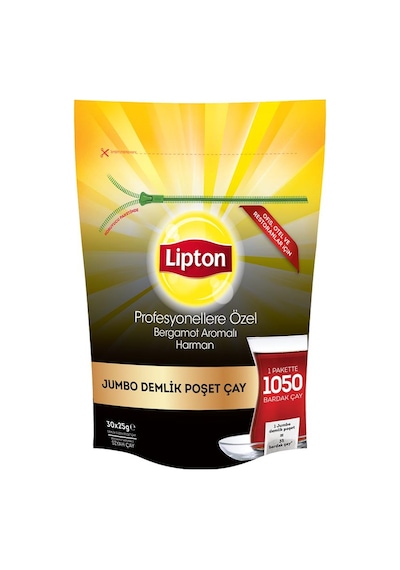 Lipton Earl Grey Profesyonel Jumbo Demlik Poşet Çay 30 x 25 G