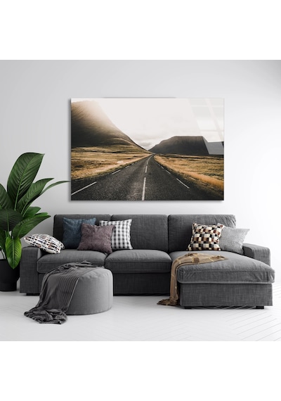 Tepeler Arası Yol - Cam Tablo - Deg1285 140 X 90 Cm