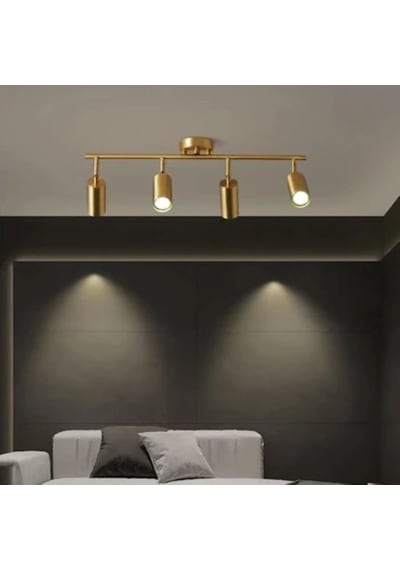 Riolight Modern1 Matt Altın1 Kaplama1 4xgu10 Duylu 3000k Hareketli Başlık Spot Ampül Dahildir Altın - Eskitme