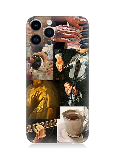 Apple Uyumlu iPhone 14 Pro  Sanat Kolleksiyonu Desenli Silikon Kılıf