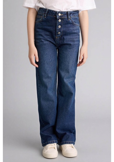 Defacto Geniş Paça Jean Pantolon Kız Çocuk G9585a826spnm34 Mavi-nm34
