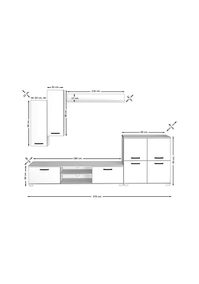 Decoraktiv Eko 6 Mdf Dvd Tv Ünitesi Tv Sehpası Pera - Siyah