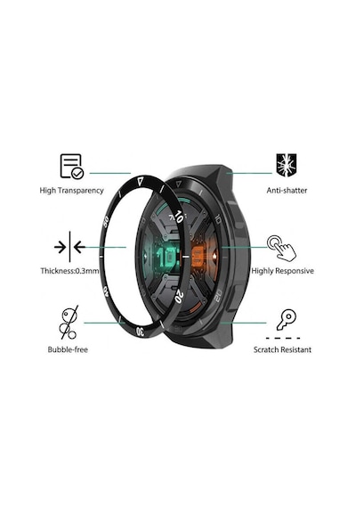 Huawei Gt2 42Mm ​Sport Ppma Pet Saat Ekran Koruyucu (541512090)-Siyah
